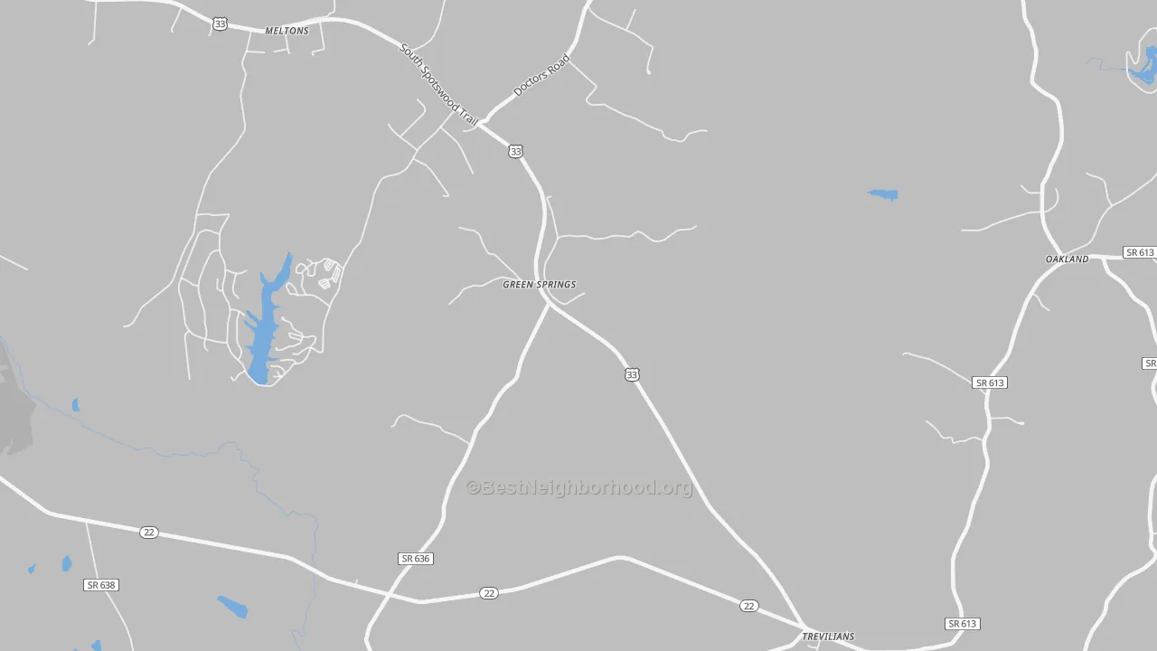 Transit Grade map of Green Springs, VA