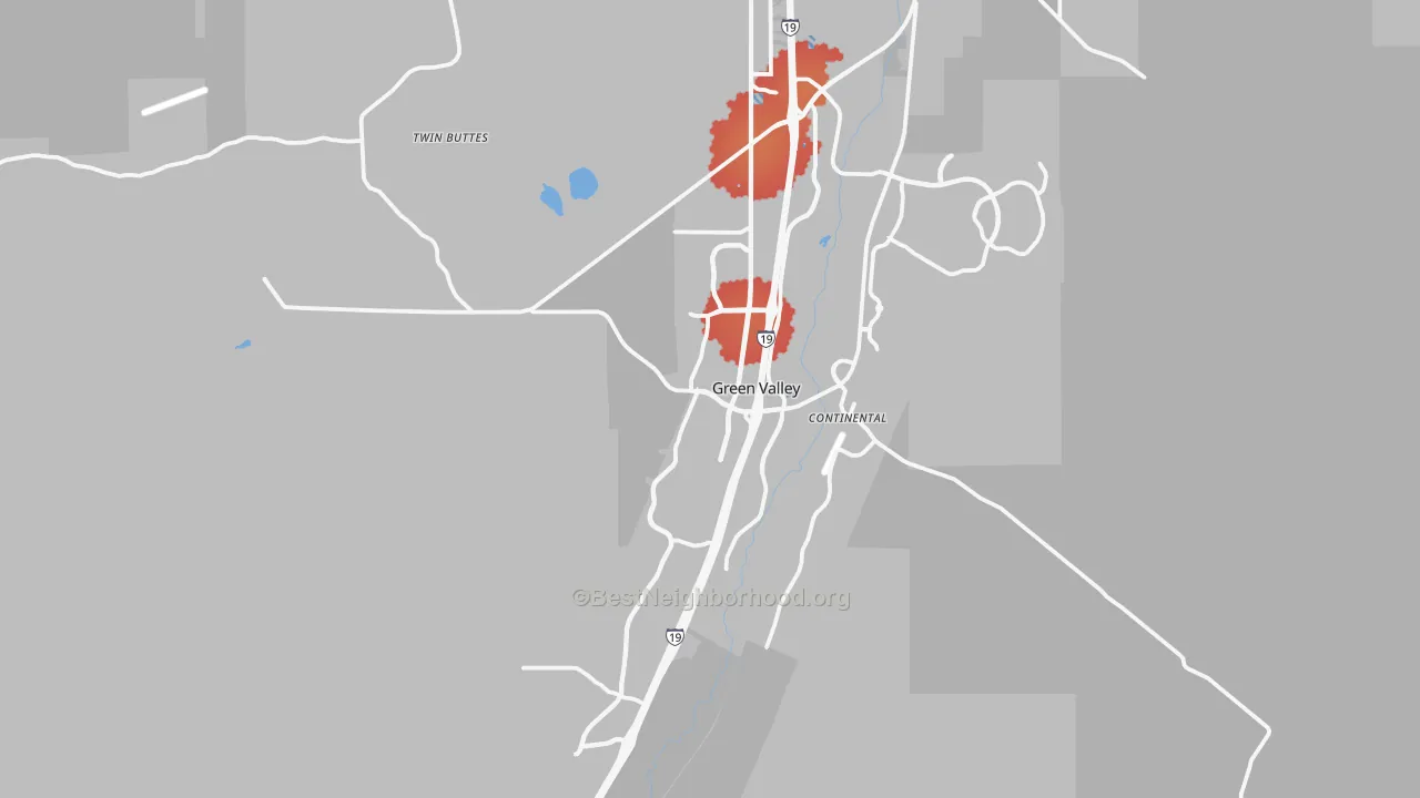 Transit Grade map of Green Valley, AZ