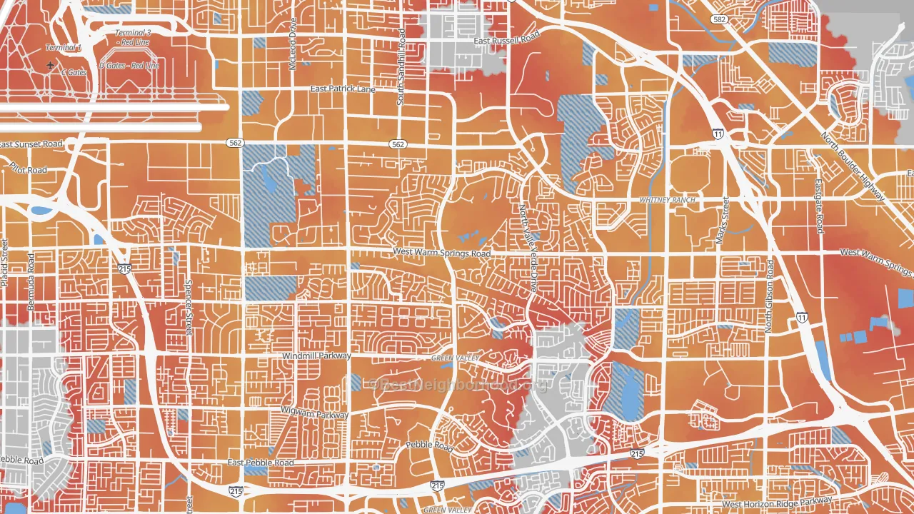 Transit Grade map of Green Valley North, Henderson, NV