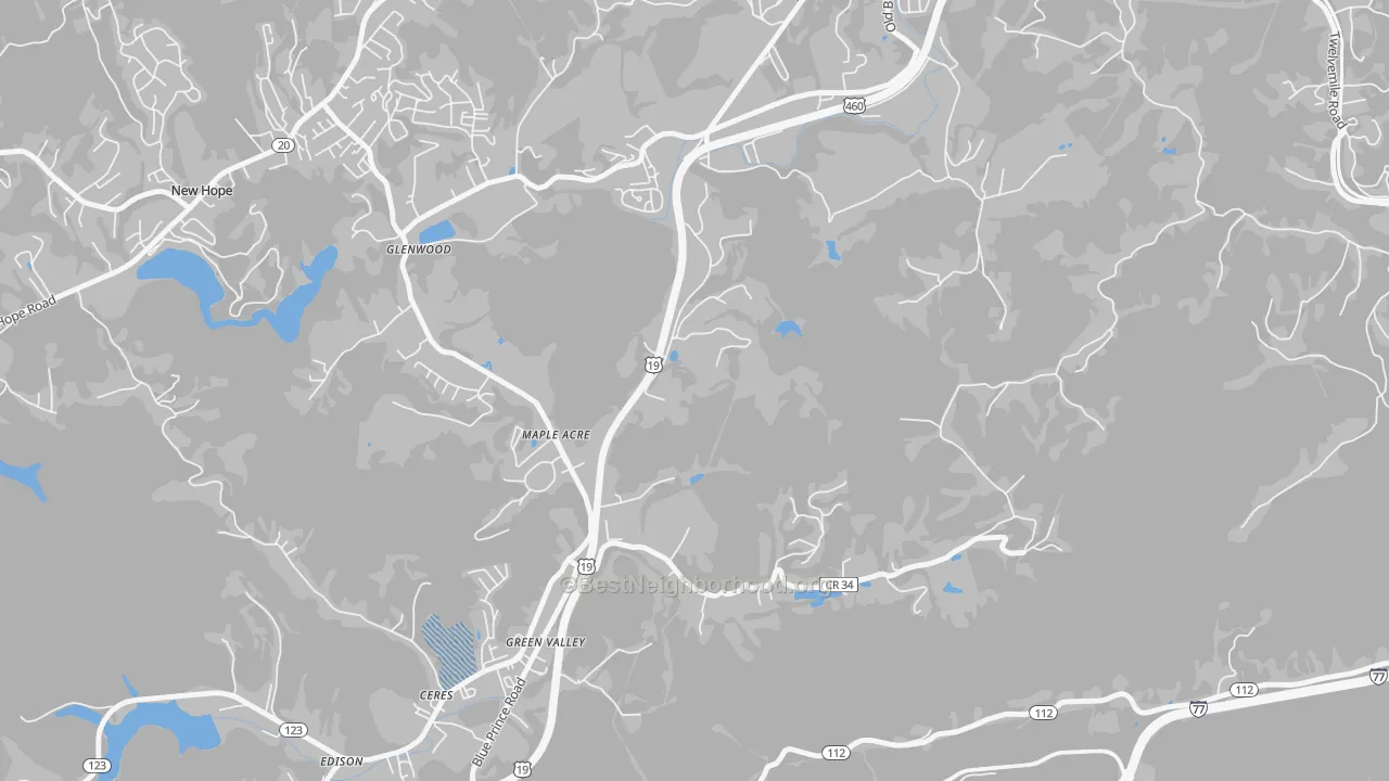 Transit Grade map of Green Valley, WV