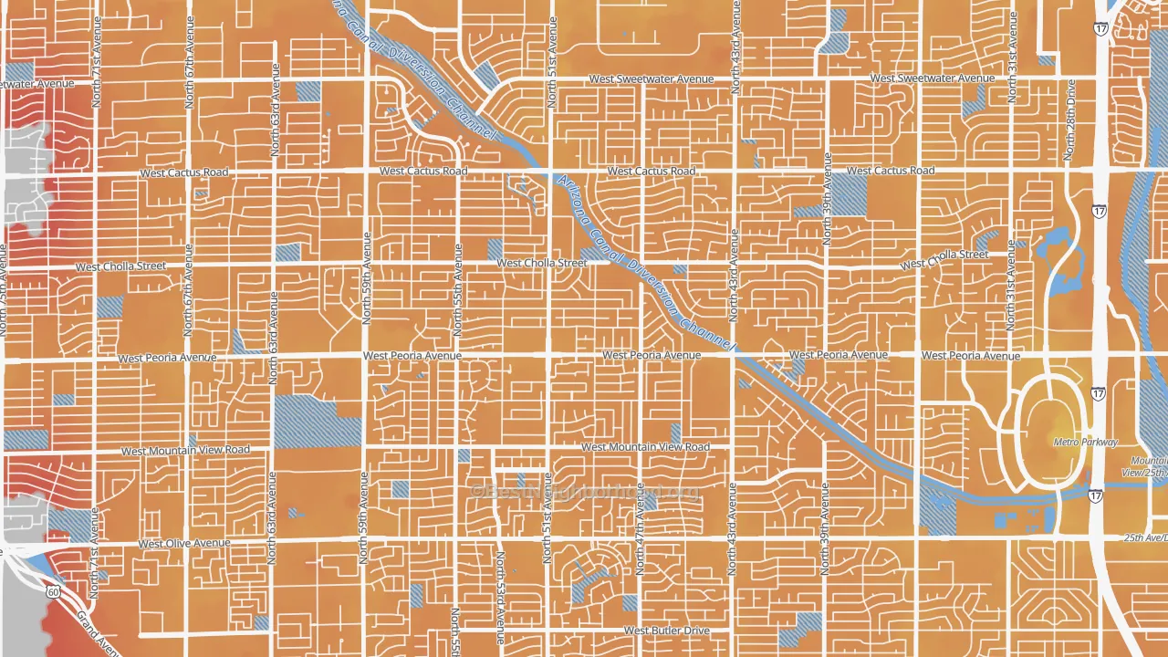 Transit Grade map of Greenbriar, Glendale, AZ