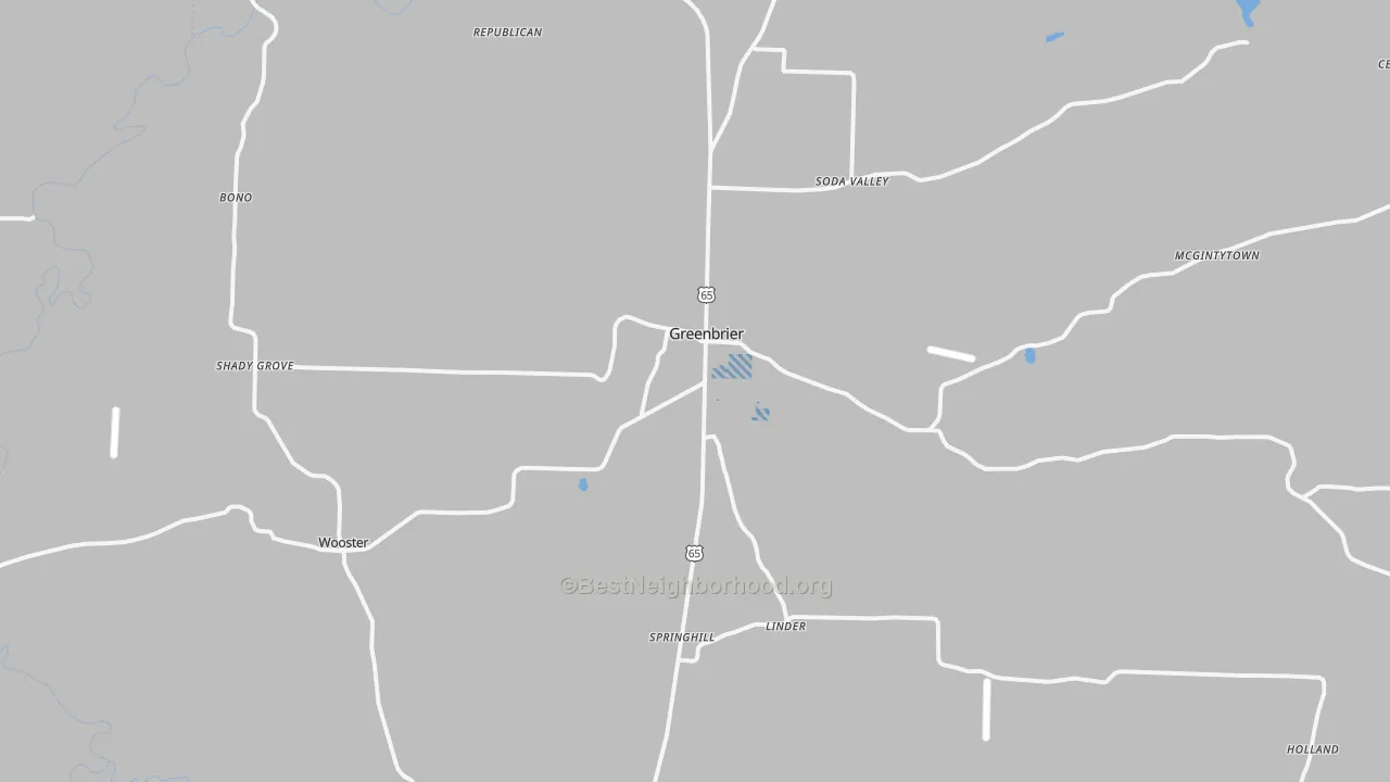 Transit Grade map of Greenbrier, AR