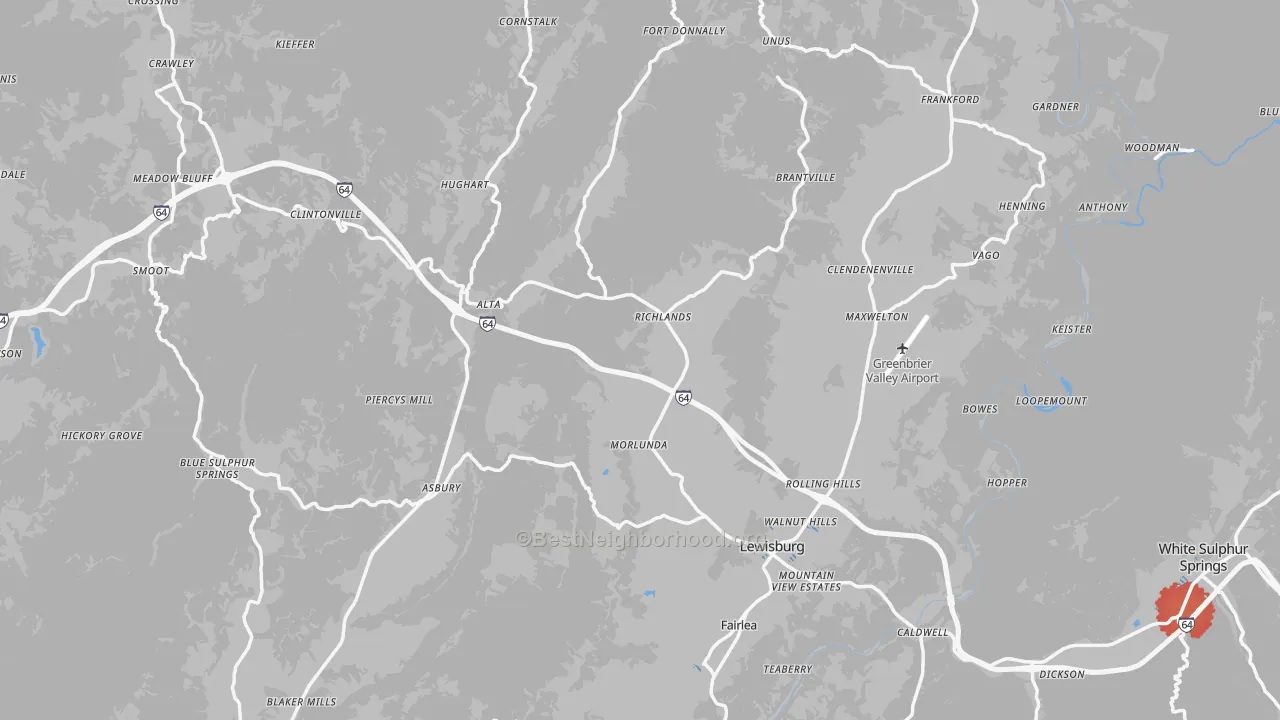 Transit Grade map of Greenbrier County, WV
