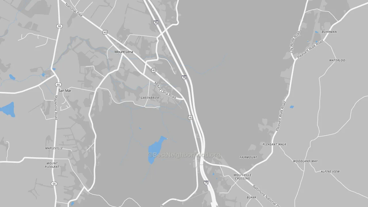 Transit Grade map of Greenbrier, MD
