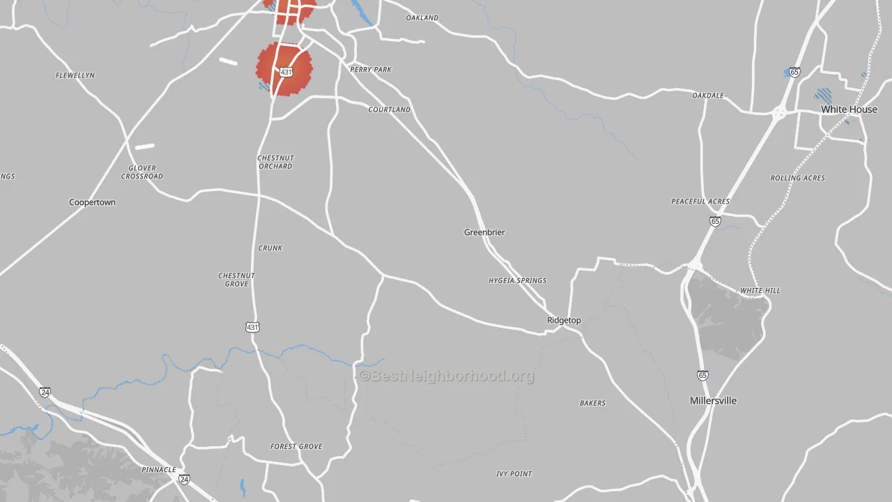 Transit Grade map of Greenbrier, TN