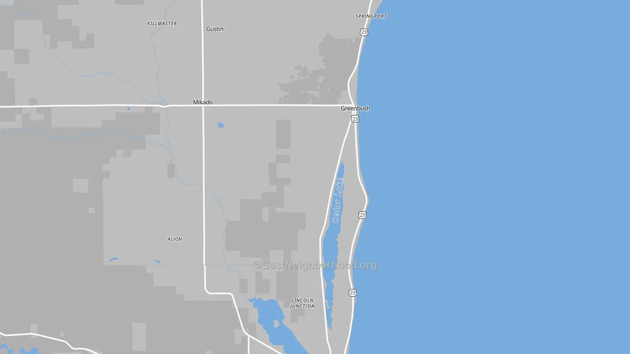 Transit Grade map of Greenbush, MI