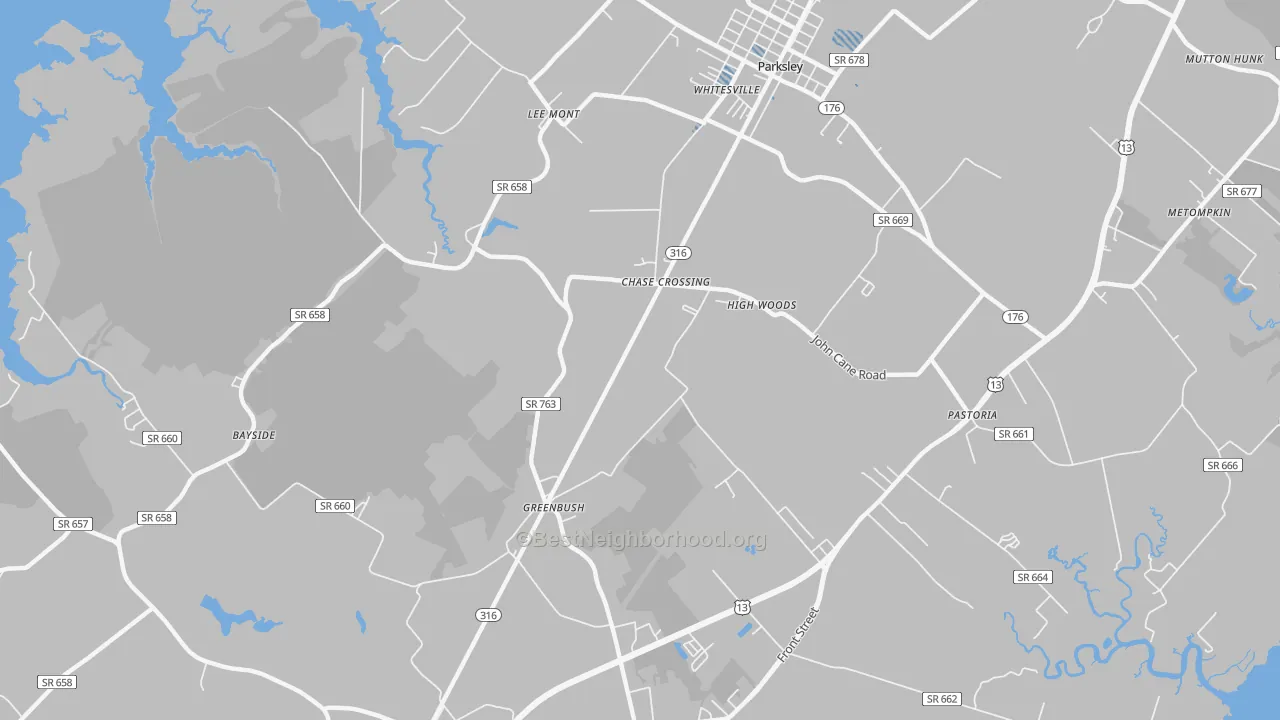 Transit Grade map of Greenbush, VA