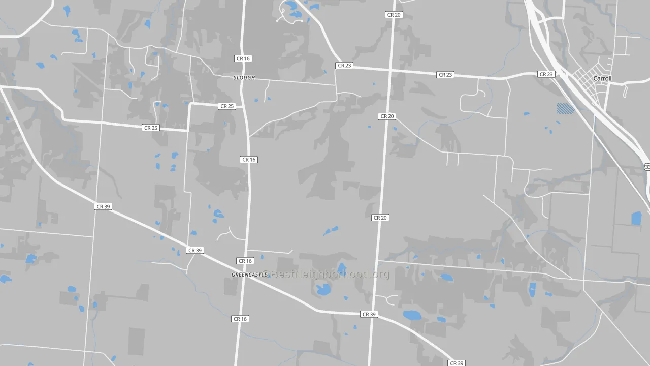 Transit Grade map of Greencastle, OH