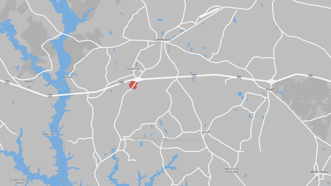 Transit Grade map of Greene County, GA