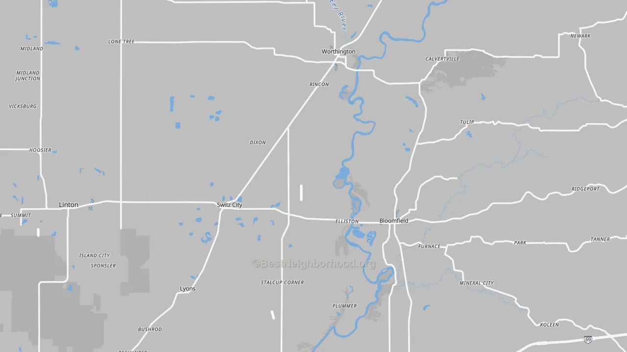 Transit Grade map of Greene County, IN