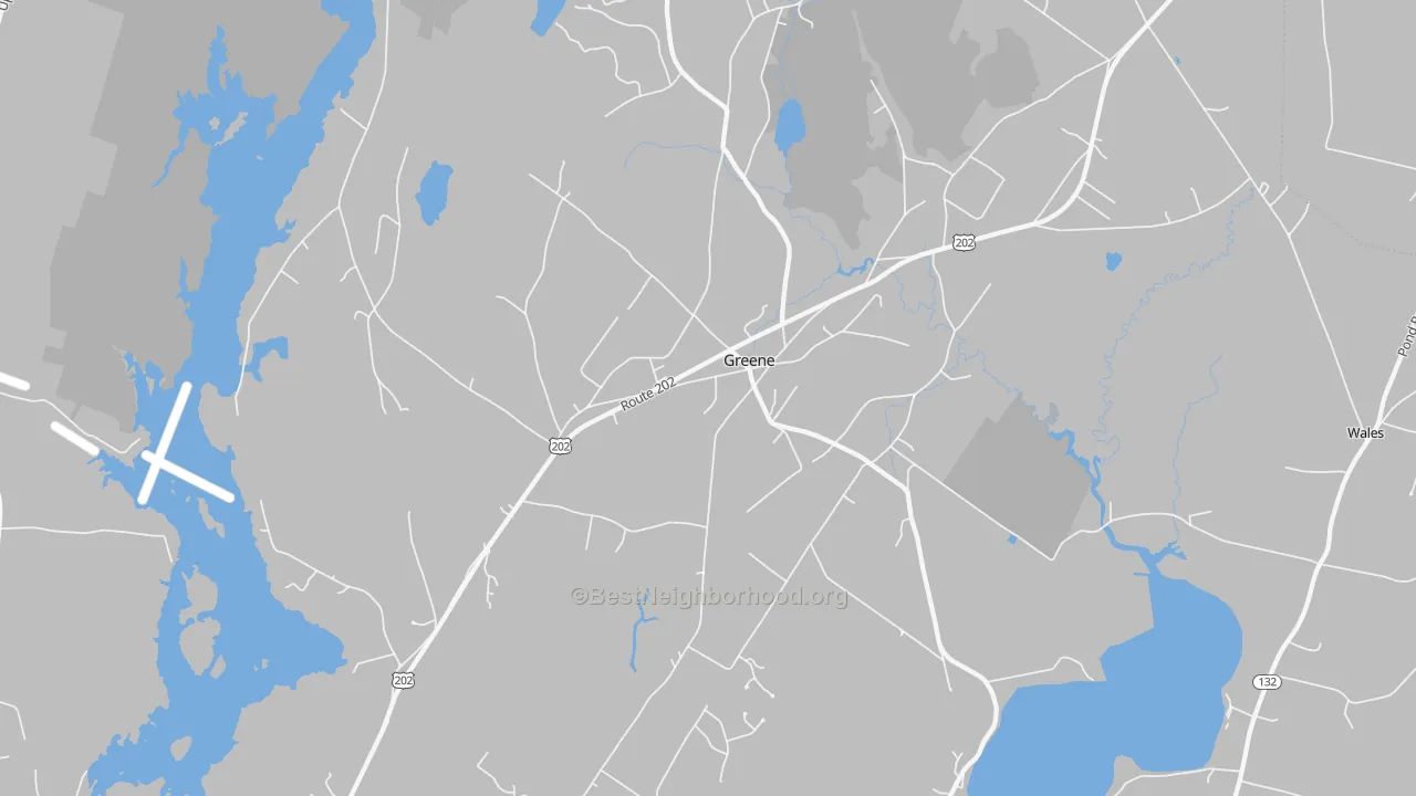 Transit Grade map of Greene, ME