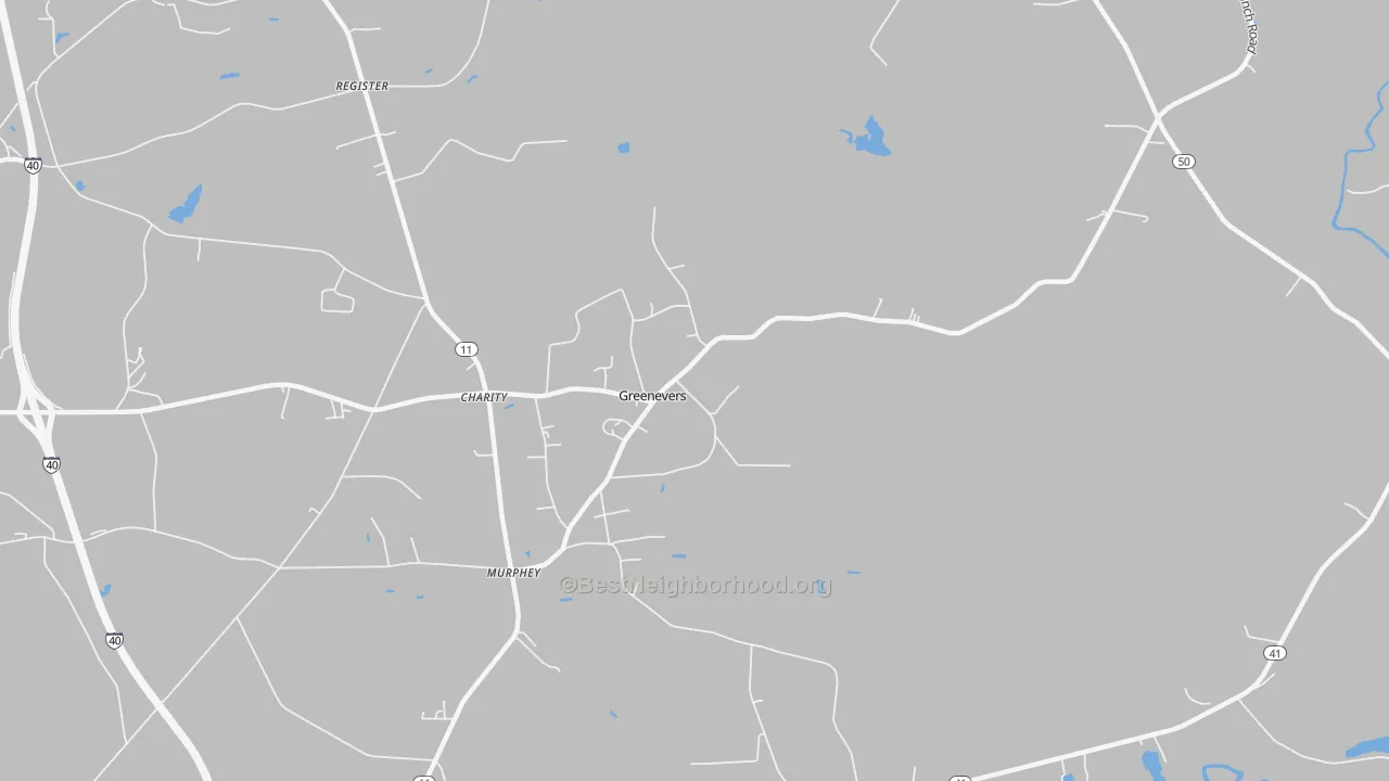 Transit Grade map of Greenevers, NC