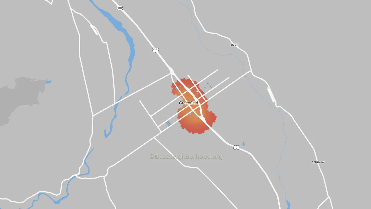Transit Grade map of Greenfield, CA