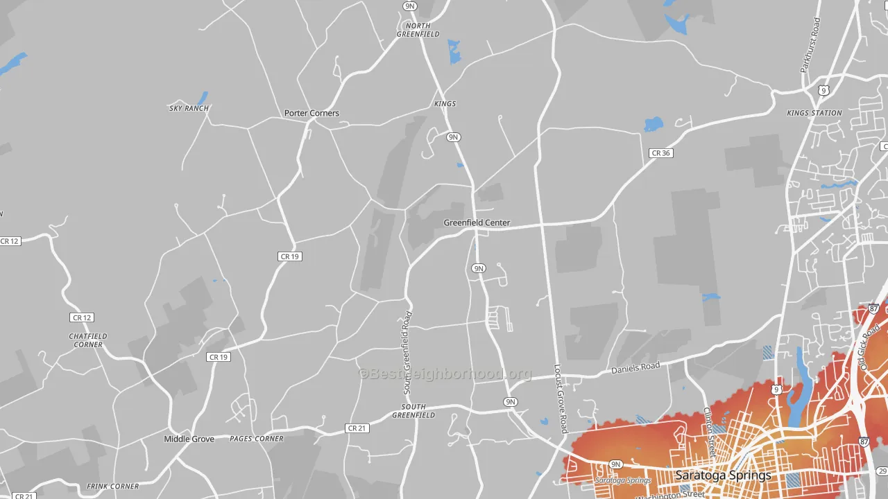 Transit Grade map of Greenfield Center, NY