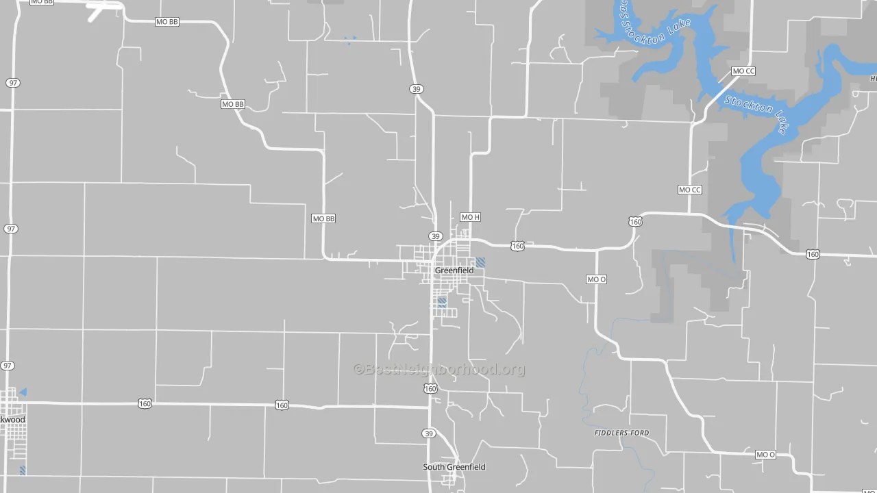 Transit Grade map of Greenfield, MO