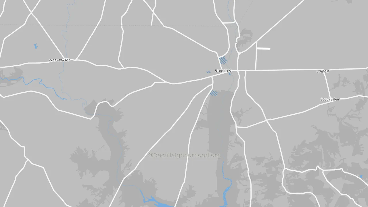 Transit Grade map of Greenfield, OH