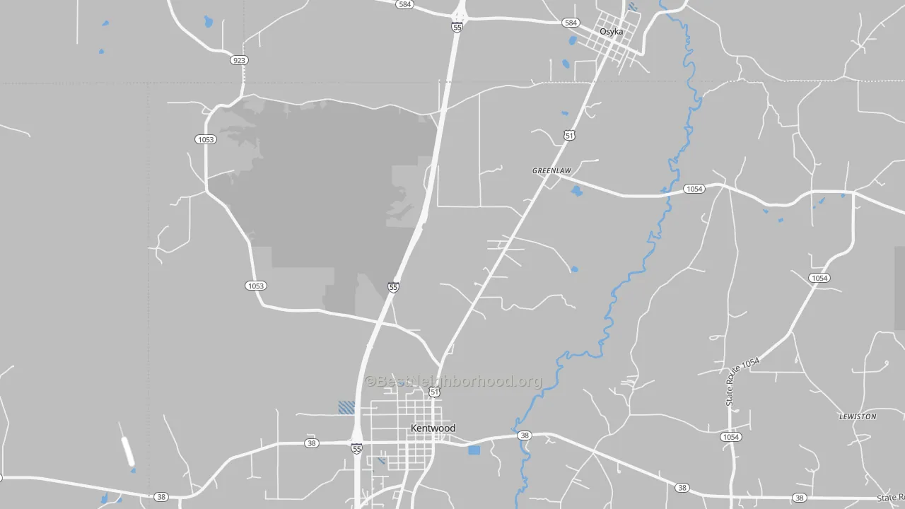 Transit Grade map of Greenlaw, LA