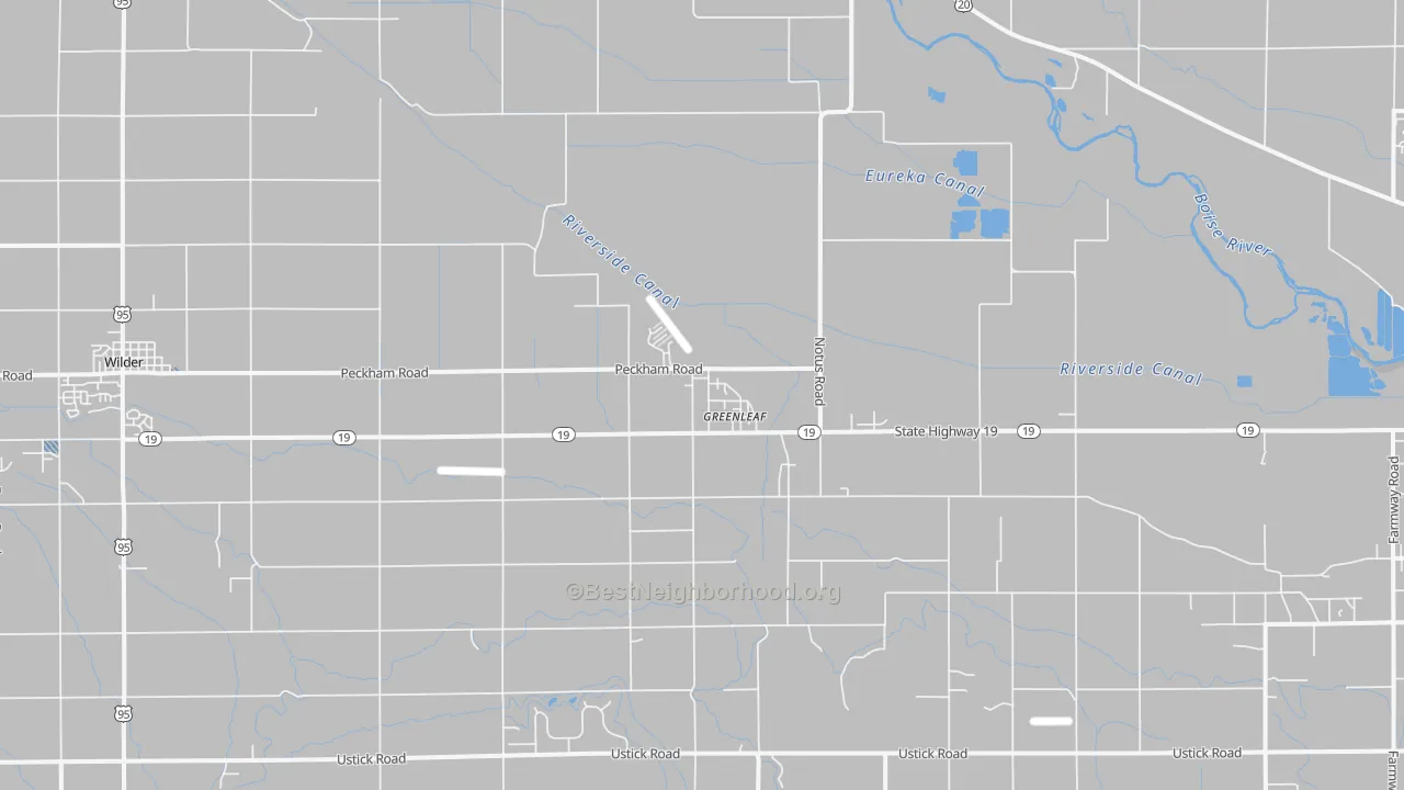 Transit Grade map of Greenleaf, ID