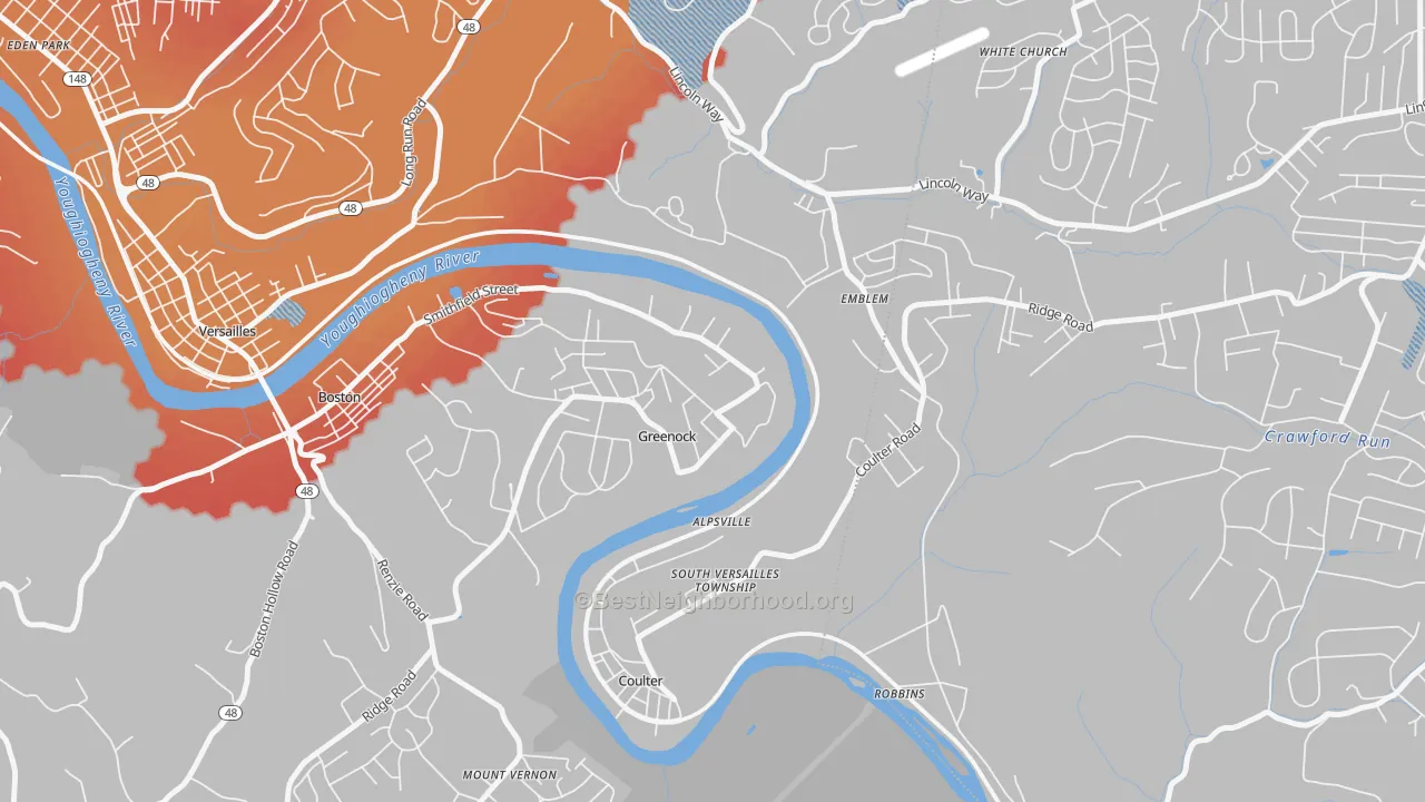 Transit Grade map of Greenock, PA