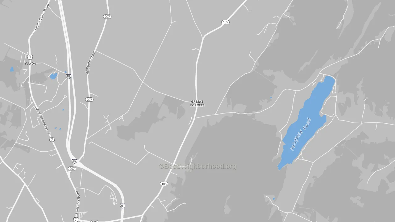 Transit Grade map of Greens Corners, VT