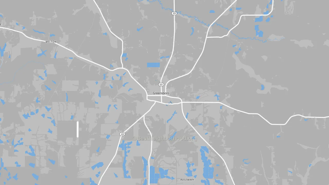 Transit Grade map of Greensboro, AL