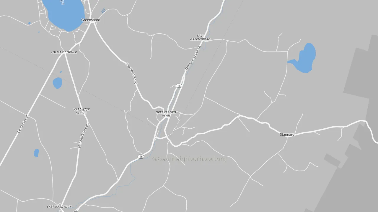 Transit Grade map of Greensboro Bend, VT