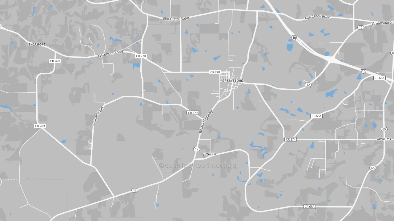 Transit Grade map of Greensboro, FL