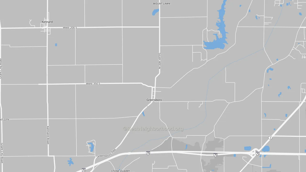 Transit Grade map of Greensboro, IN