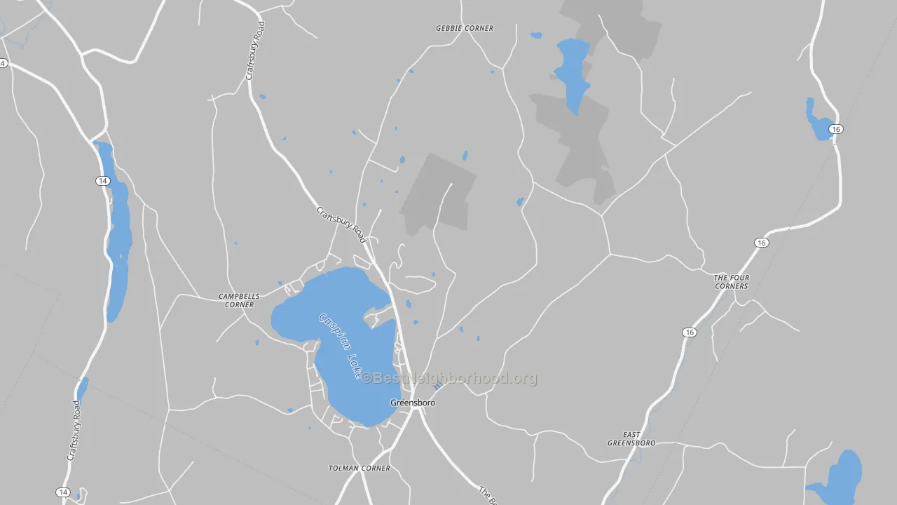 Transit Grade map of Greensboro, VT