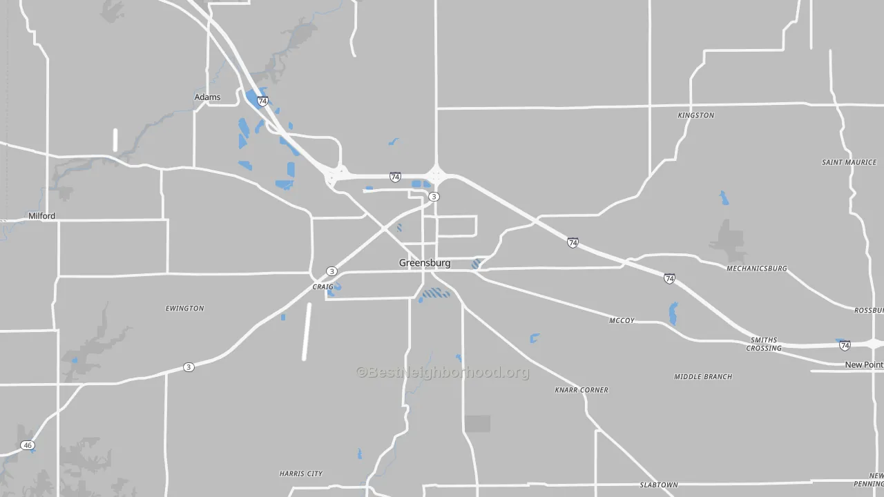 Transit Grade map of Greensburg, IN