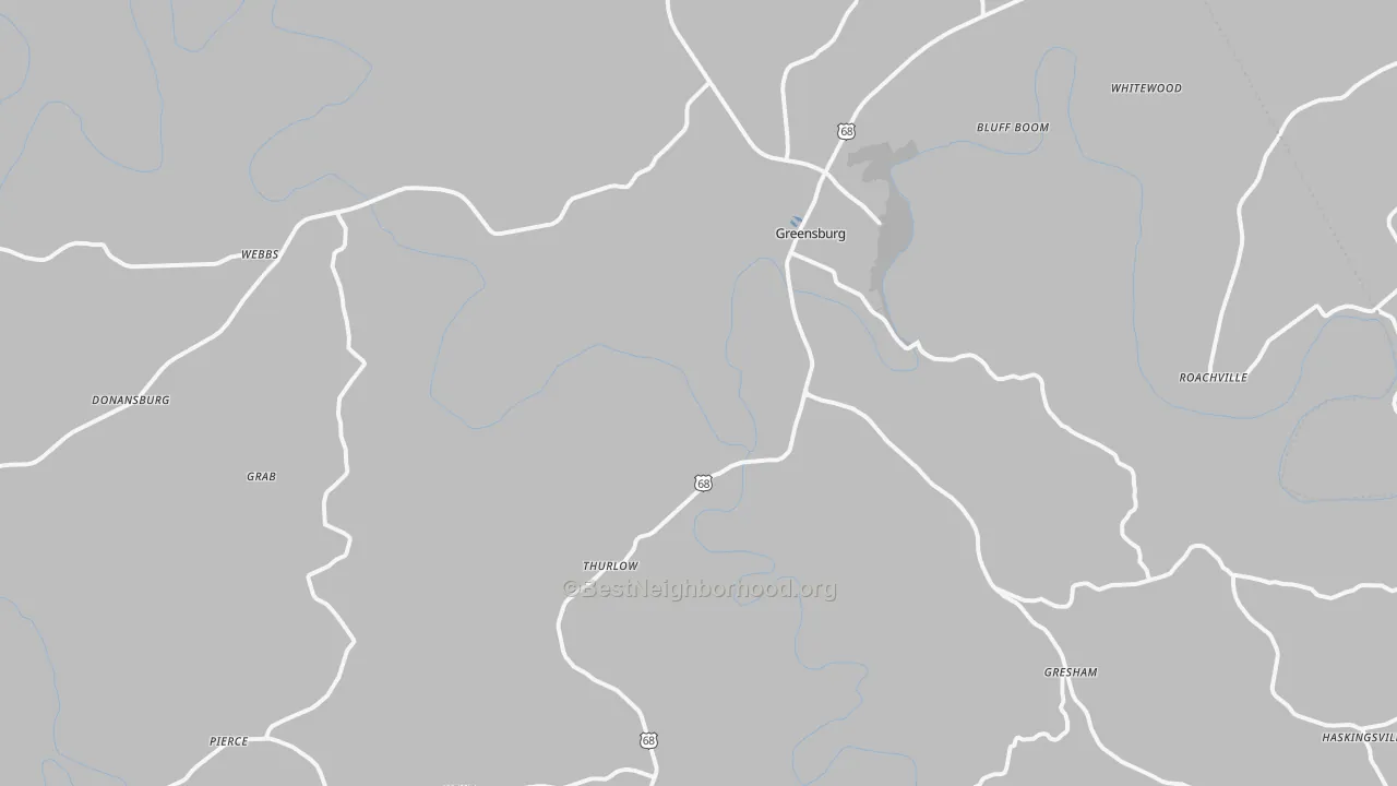 Transit Grade map of Greensburg, KY