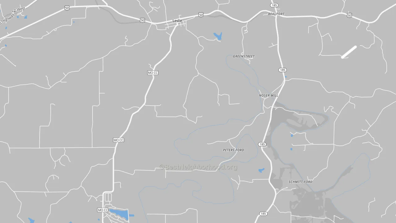 Transit Grade map of Greenstreet, MO