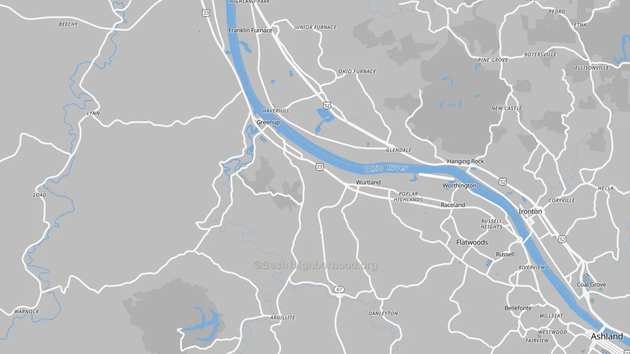 Transit Grade map of Greenup County, KY