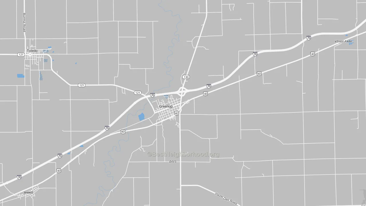 Transit Grade map of Greenup, IL