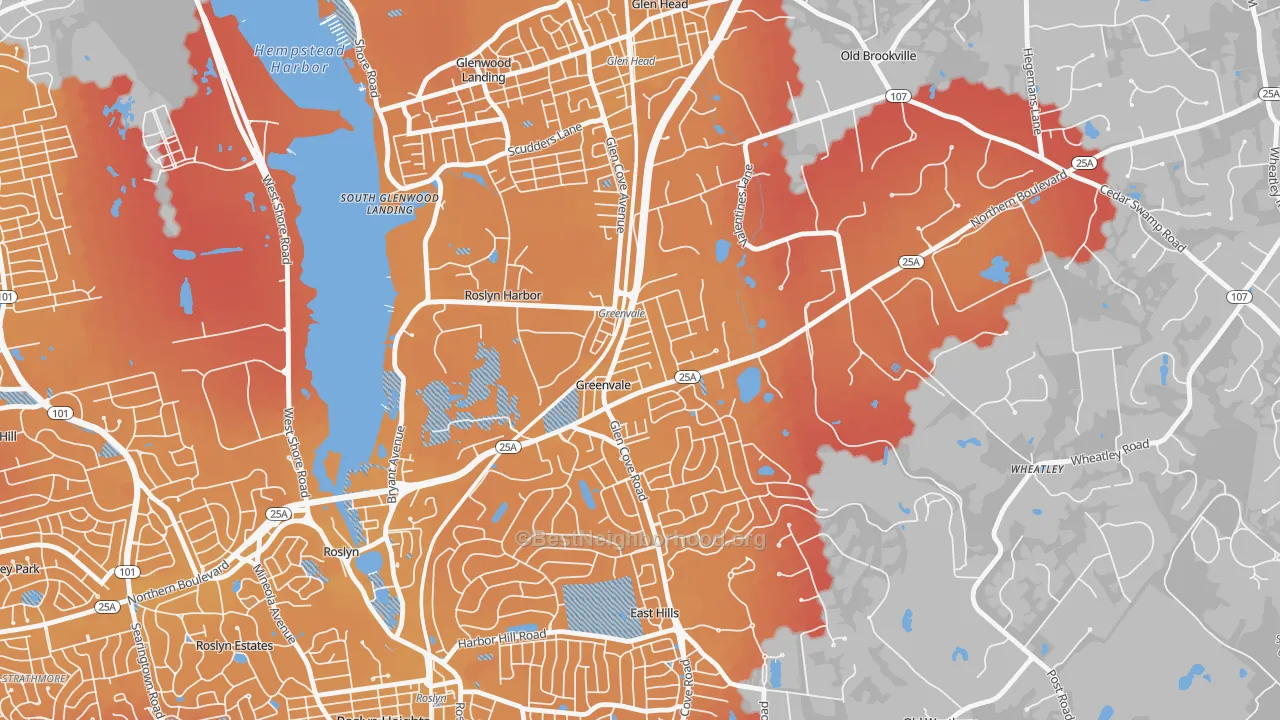 Transit Grade map of Greenvale, NY