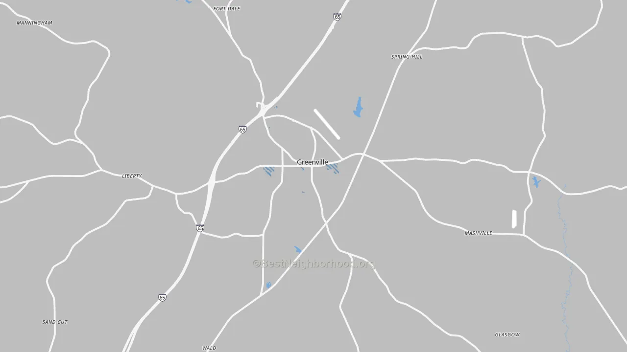 Transit Grade map of Greenville, AL