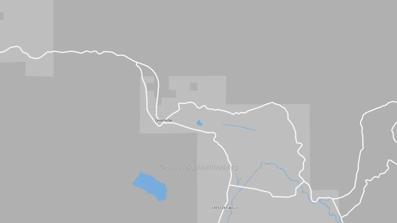 Transit Grade map of Greenville, CA