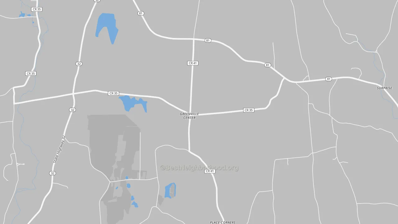 Transit Grade map of Greenville Center, NY