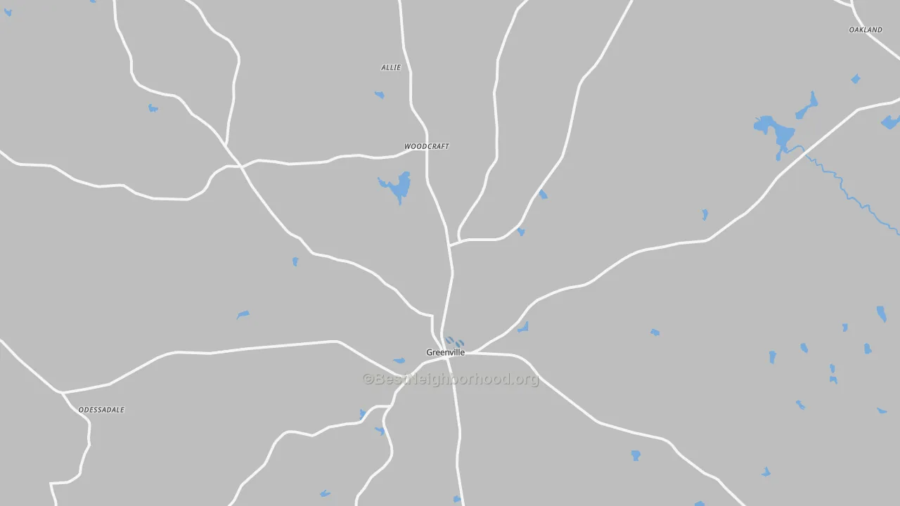 Transit Grade map of Greenville, GA
