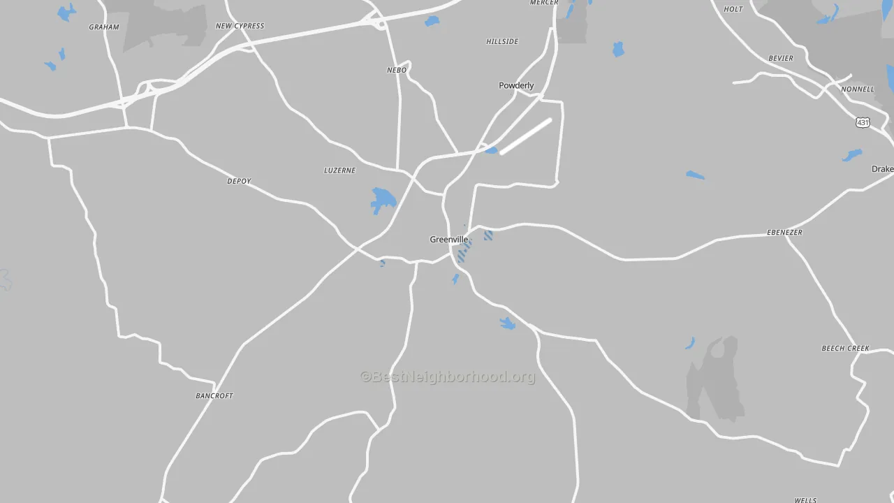 Transit Grade map of Greenville, KY