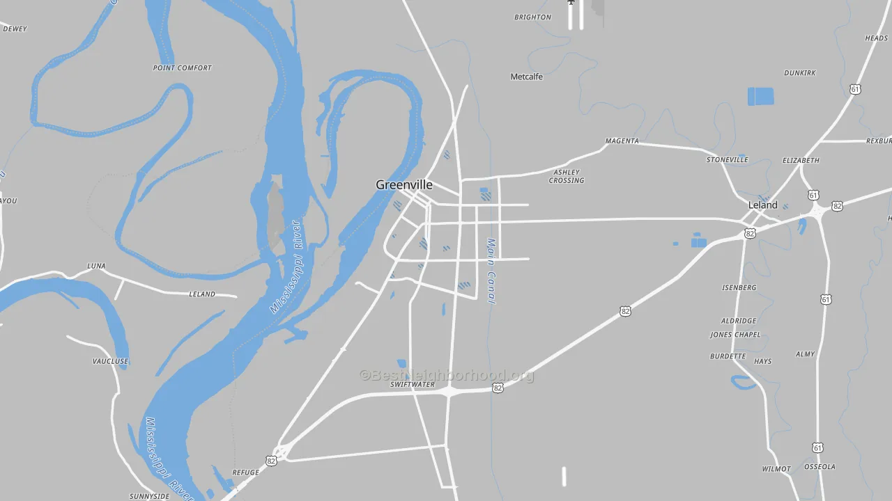 Transit Grade map of Greenville, MS
