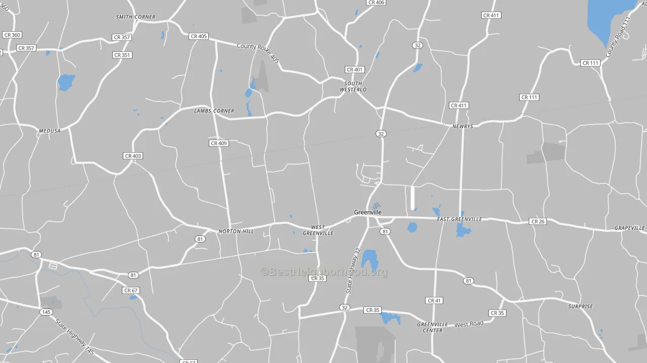 Transit Grade map of Greenville, NY
