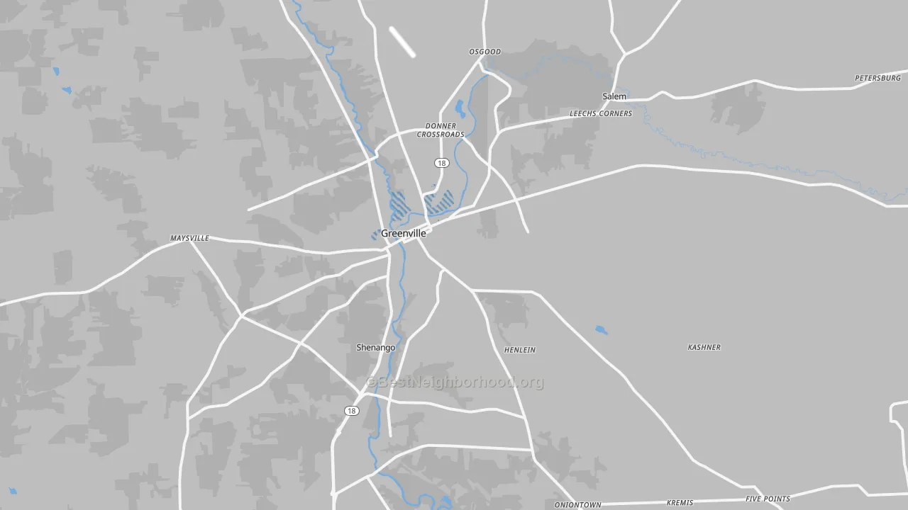 Transit Grade map of Greenville, PA