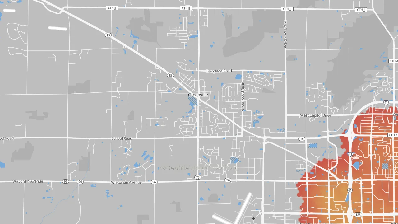 Transit Grade map of Greenville, WI