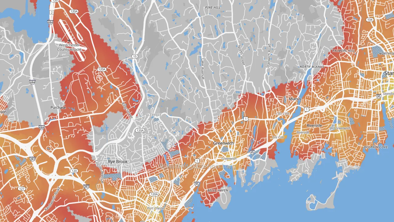Transit Grade map of Greenwich, CT