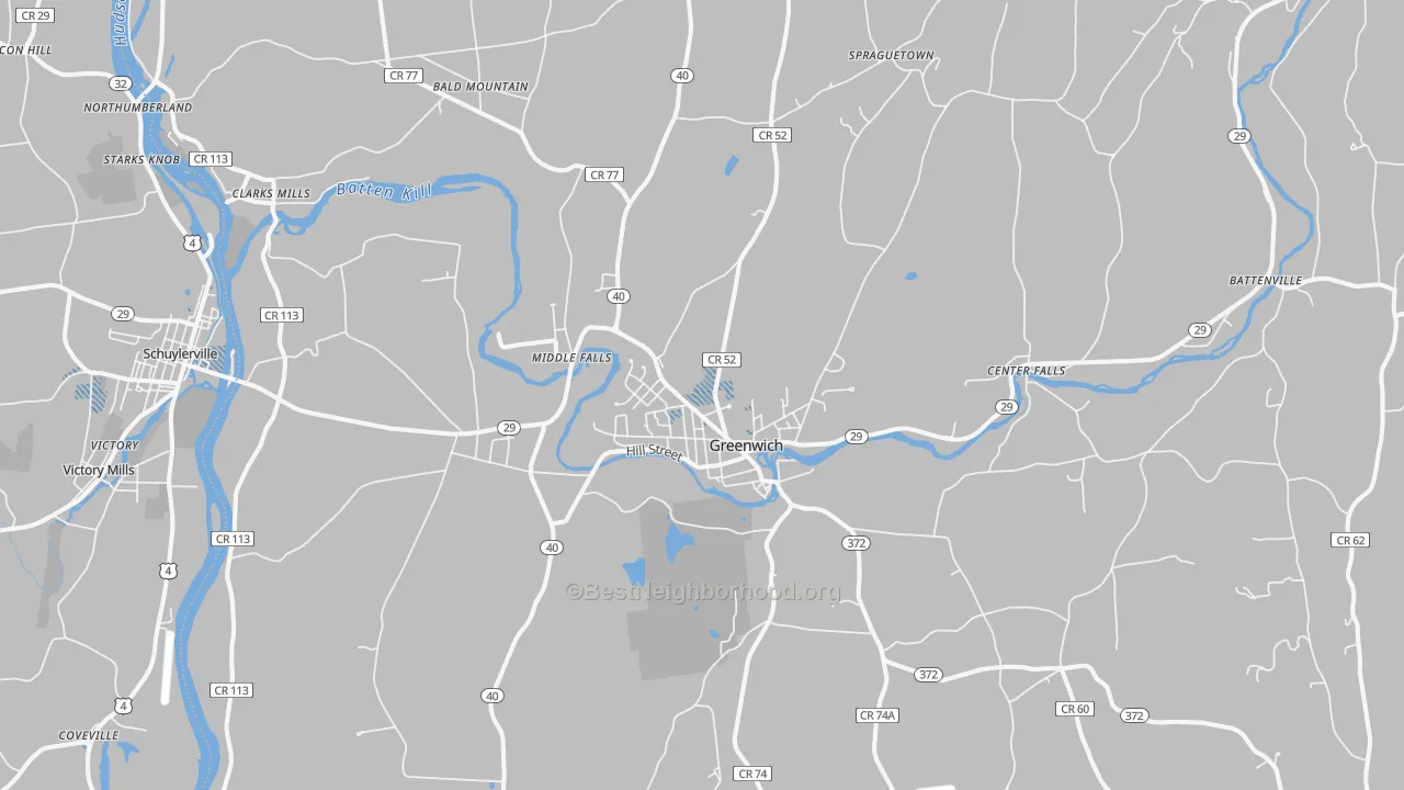 Transit Grade map of Greenwich, NY
