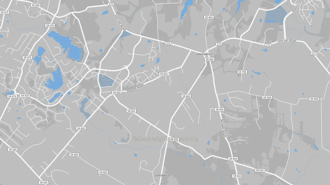 Transit Grade map of Greenwich, VA