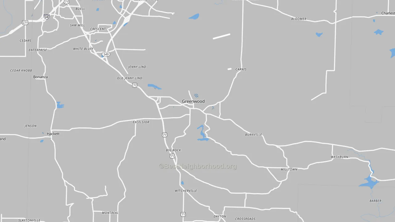 Transit Grade map of Greenwood, AR