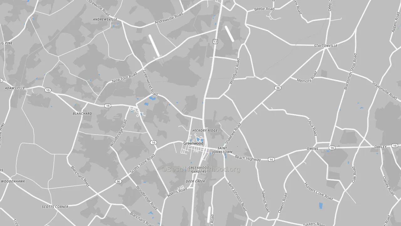 Transit Grade map of Greenwood, DE