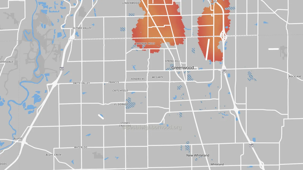 Transit Grade map of Greenwood, IN